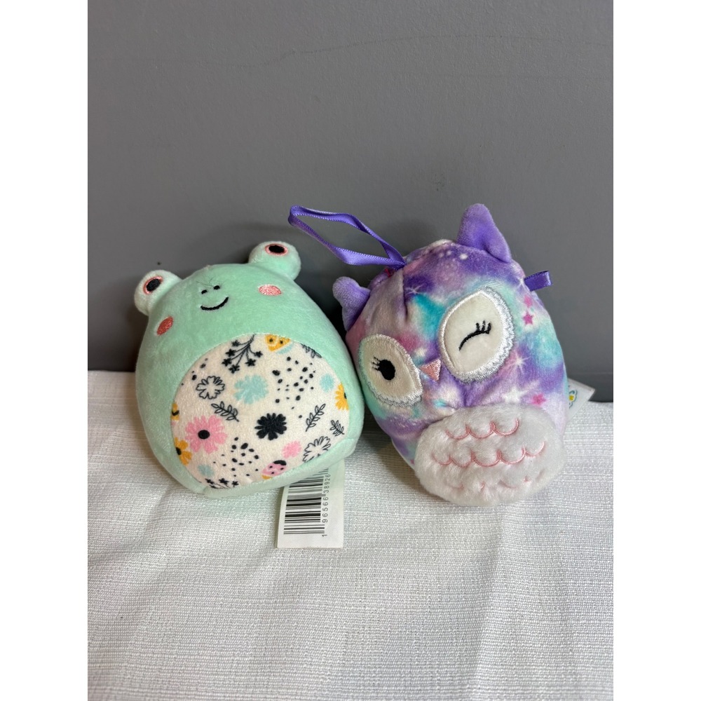 Squishmallow Clip Lot Wendy Frog Floral Brielle Owl Galaxy 3.5 Inch Plushies